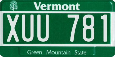 VT license plate XUU781