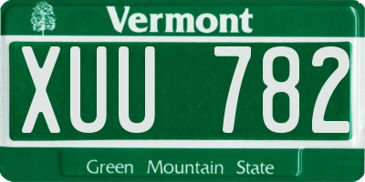 VT license plate XUU782