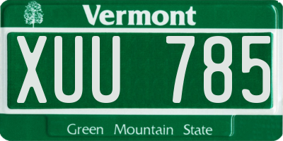 VT license plate XUU785