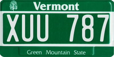 VT license plate XUU787