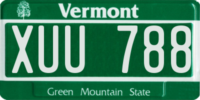 VT license plate XUU788