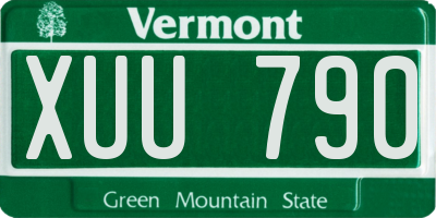 VT license plate XUU790