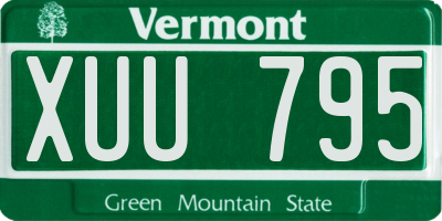VT license plate XUU795