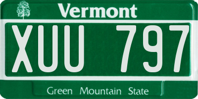VT license plate XUU797