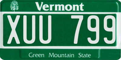 VT license plate XUU799