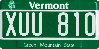 VT license plate XUU810