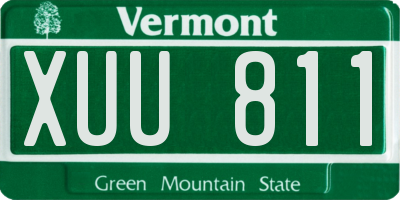 VT license plate XUU811