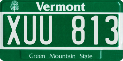 VT license plate XUU813