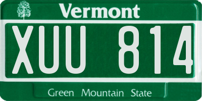 VT license plate XUU814