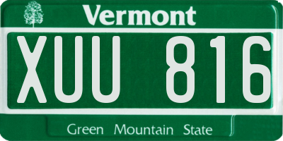 VT license plate XUU816