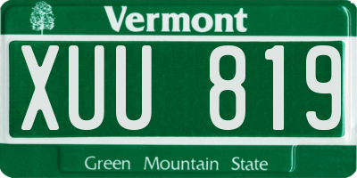 VT license plate XUU819