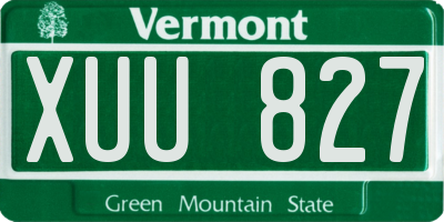 VT license plate XUU827