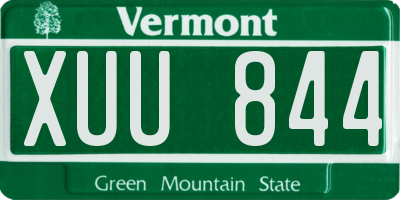 VT license plate XUU844