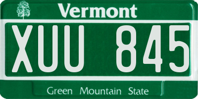 VT license plate XUU845