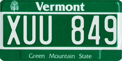 VT license plate XUU849