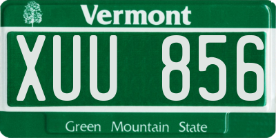 VT license plate XUU856