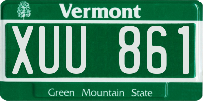 VT license plate XUU861