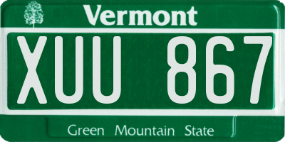 VT license plate XUU867
