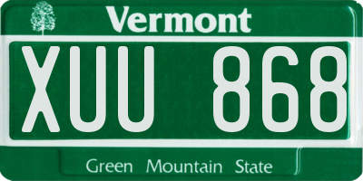 VT license plate XUU868