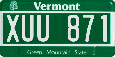 VT license plate XUU871
