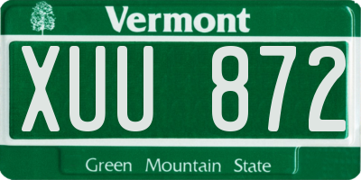 VT license plate XUU872