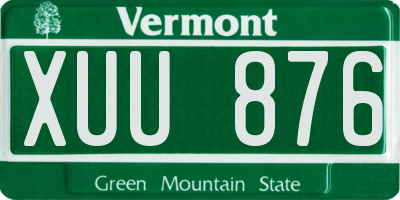 VT license plate XUU876