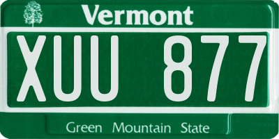 VT license plate XUU877
