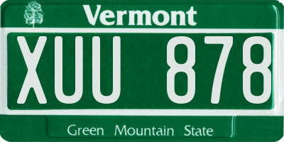 VT license plate XUU878