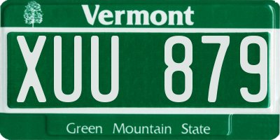 VT license plate XUU879