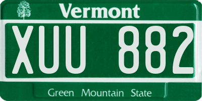 VT license plate XUU882