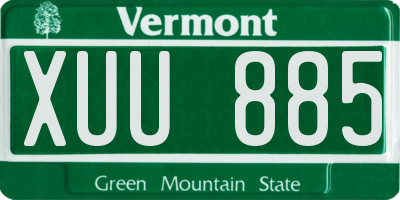 VT license plate XUU885