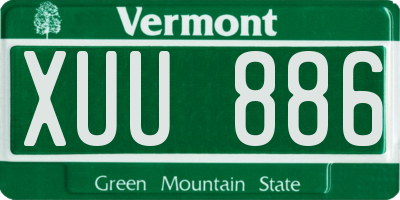VT license plate XUU886