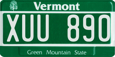 VT license plate XUU890
