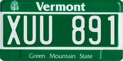 VT license plate XUU891