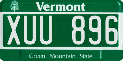 VT license plate XUU896
