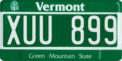 VT license plate XUU899