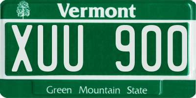 VT license plate XUU900