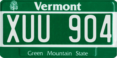 VT license plate XUU904