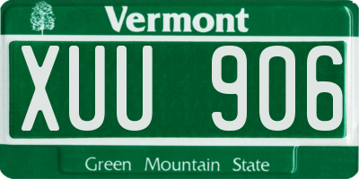 VT license plate XUU906