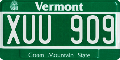 VT license plate XUU909