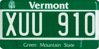 VT license plate XUU910