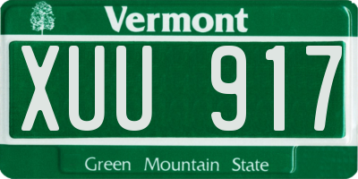 VT license plate XUU917