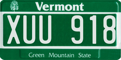 VT license plate XUU918