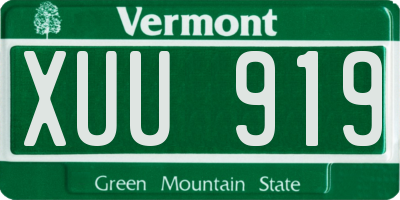 VT license plate XUU919