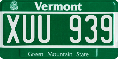 VT license plate XUU939