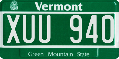 VT license plate XUU940