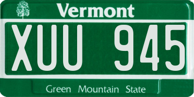 VT license plate XUU945