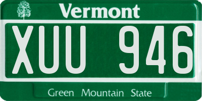 VT license plate XUU946