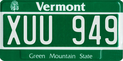 VT license plate XUU949