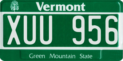 VT license plate XUU956
